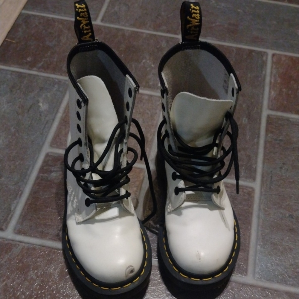 Dr. Martens Women's White Combat Boots Size 36